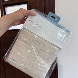 NWT Soft Baby Quilt with White Cross Pattern